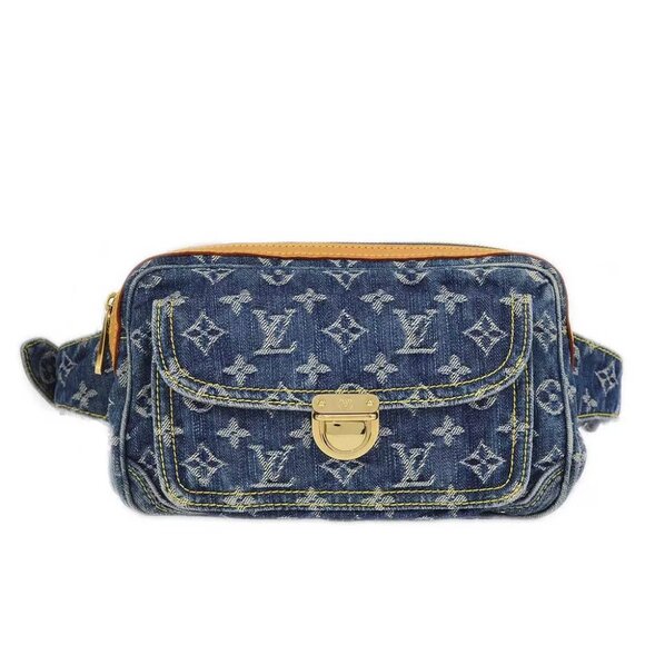 Louis Vuitton Blue Monogram Denim Bum Bag Waist Pouch M95347 SR2047 163482 - Picture 1 of 10